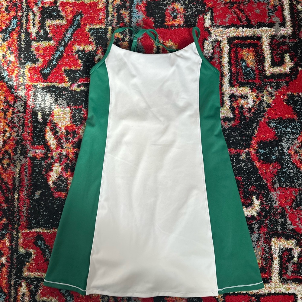 Green and White Sleeveless Tennis/Golf Dress